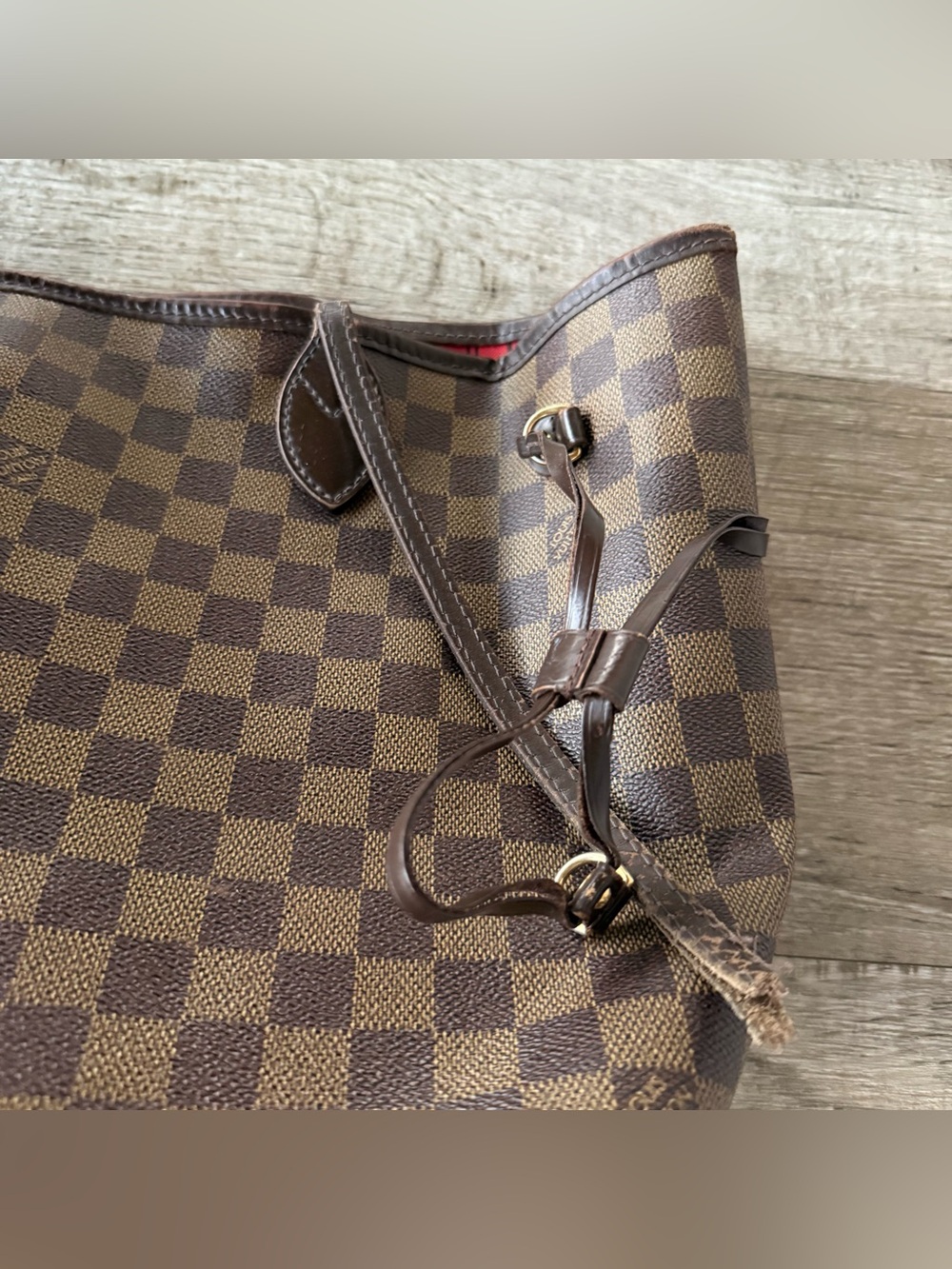 Authentic LV Damier MM Neverfull Dark Brown Monogram FLAWED - Picture 14 of 15